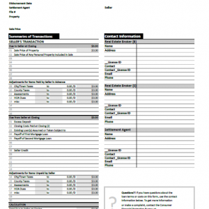 Closing Disclosure, Hud 1, Settlement Statement - Fillable Forms ...