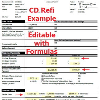 Closing Disclosure Form Refinance Example page 1