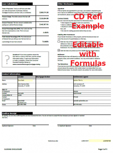 Refinanced Note Disclosure Example Closing Disclosure Form Refinance Fillable 5 page - WeDoForms.Net