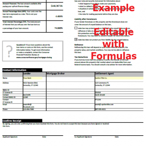 Closing Disclosure Form Refinance Fillable 5 page